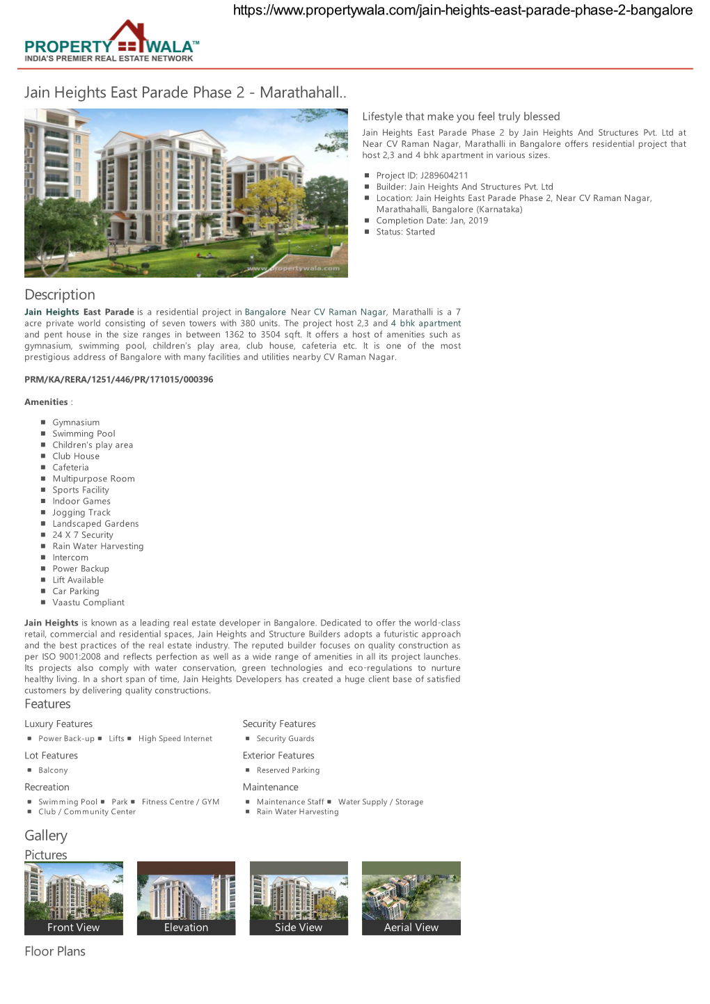 Jain Heights East Parade Phase 2 - Marathahall… Lifestyle That Make You Feel Truly Blessed Jain Heights East Parade Phase 2 by Jain Heights and Structures Pvt