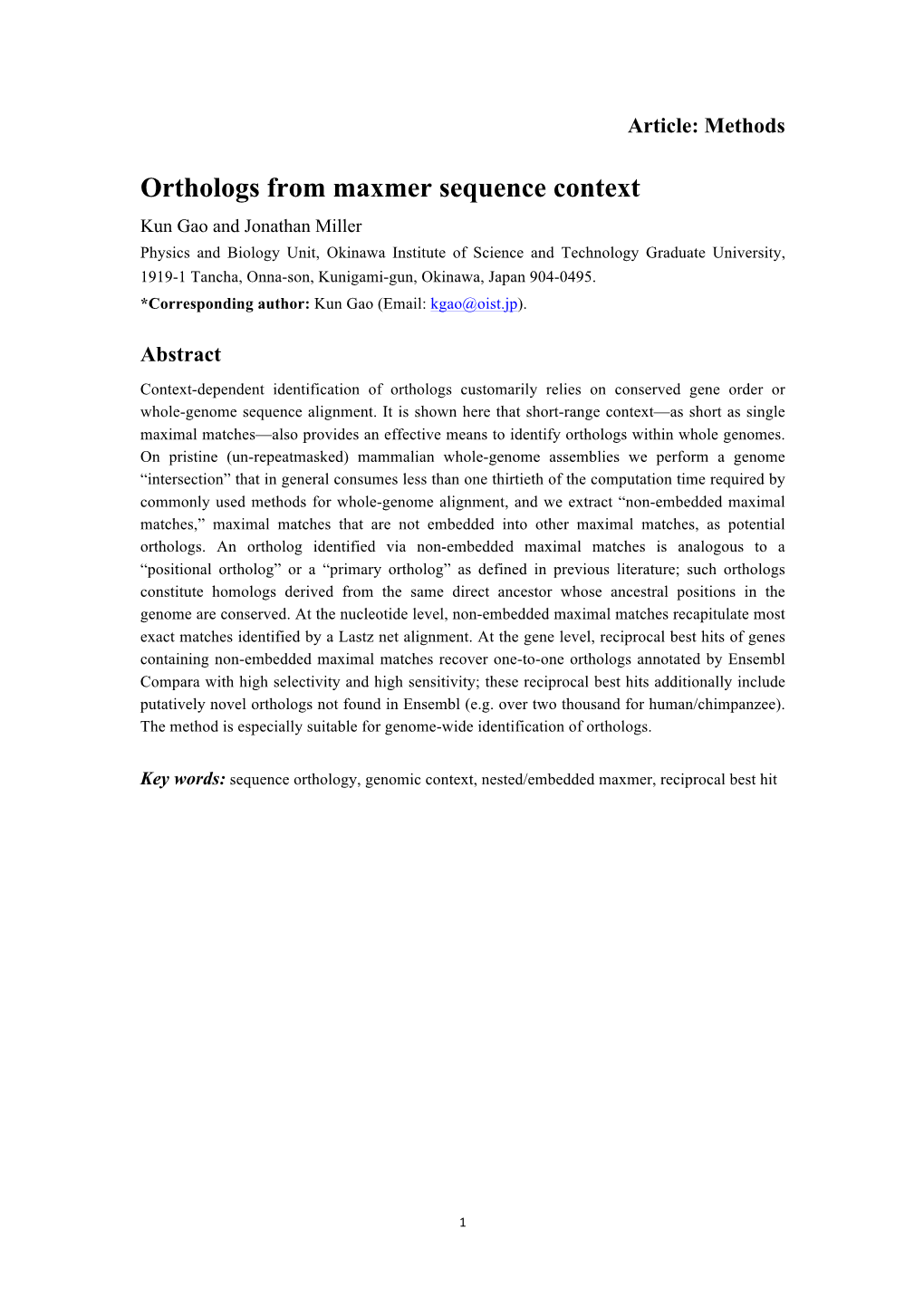 Orthologs from Maxmer Sequence Context