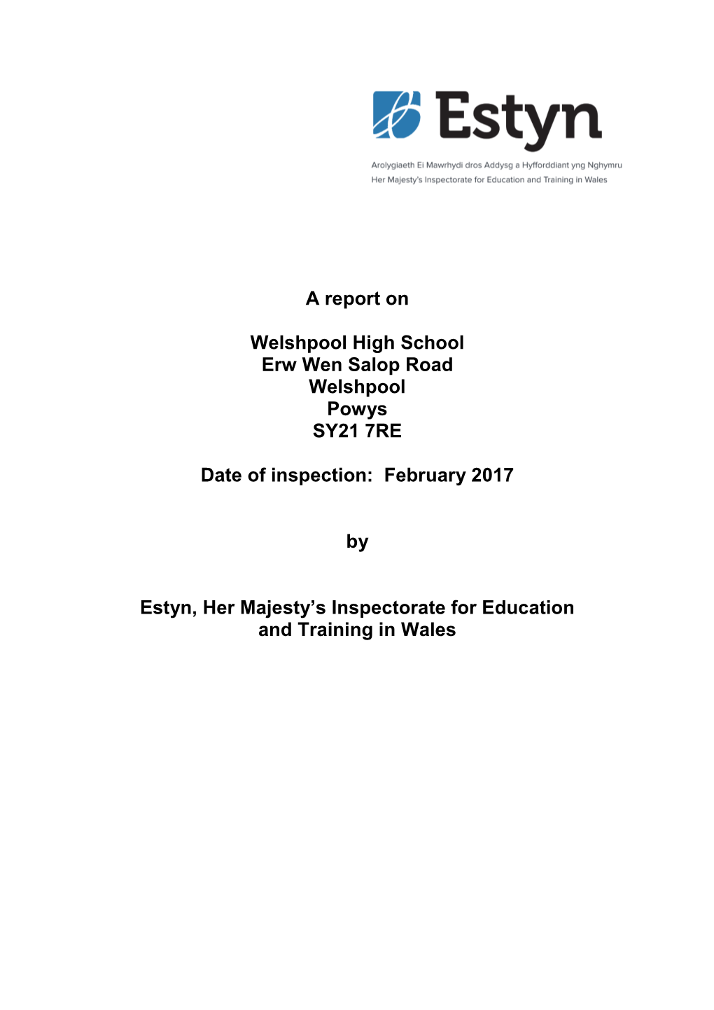 Inspection Report Welshpool High