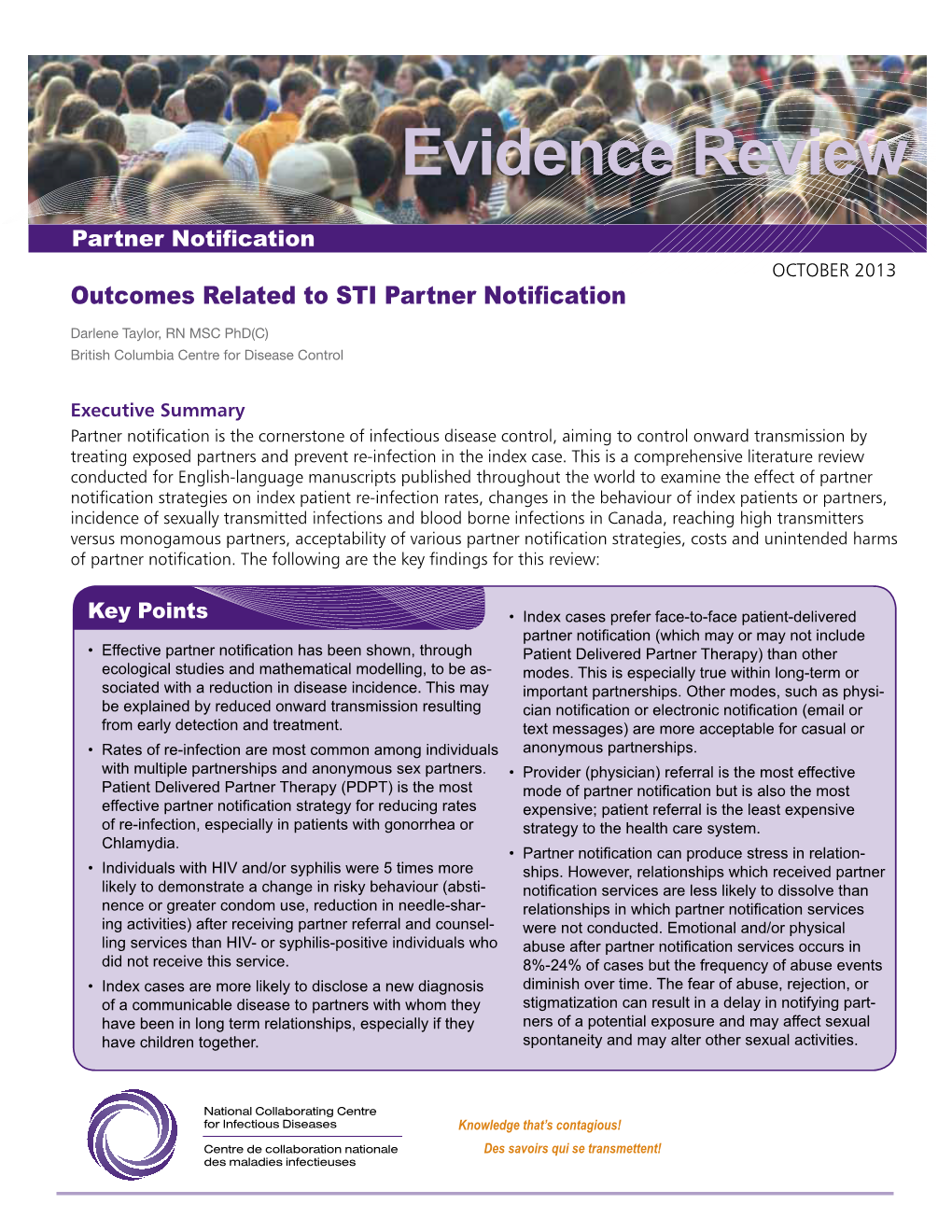Outcomes Related to STI Partner Notification