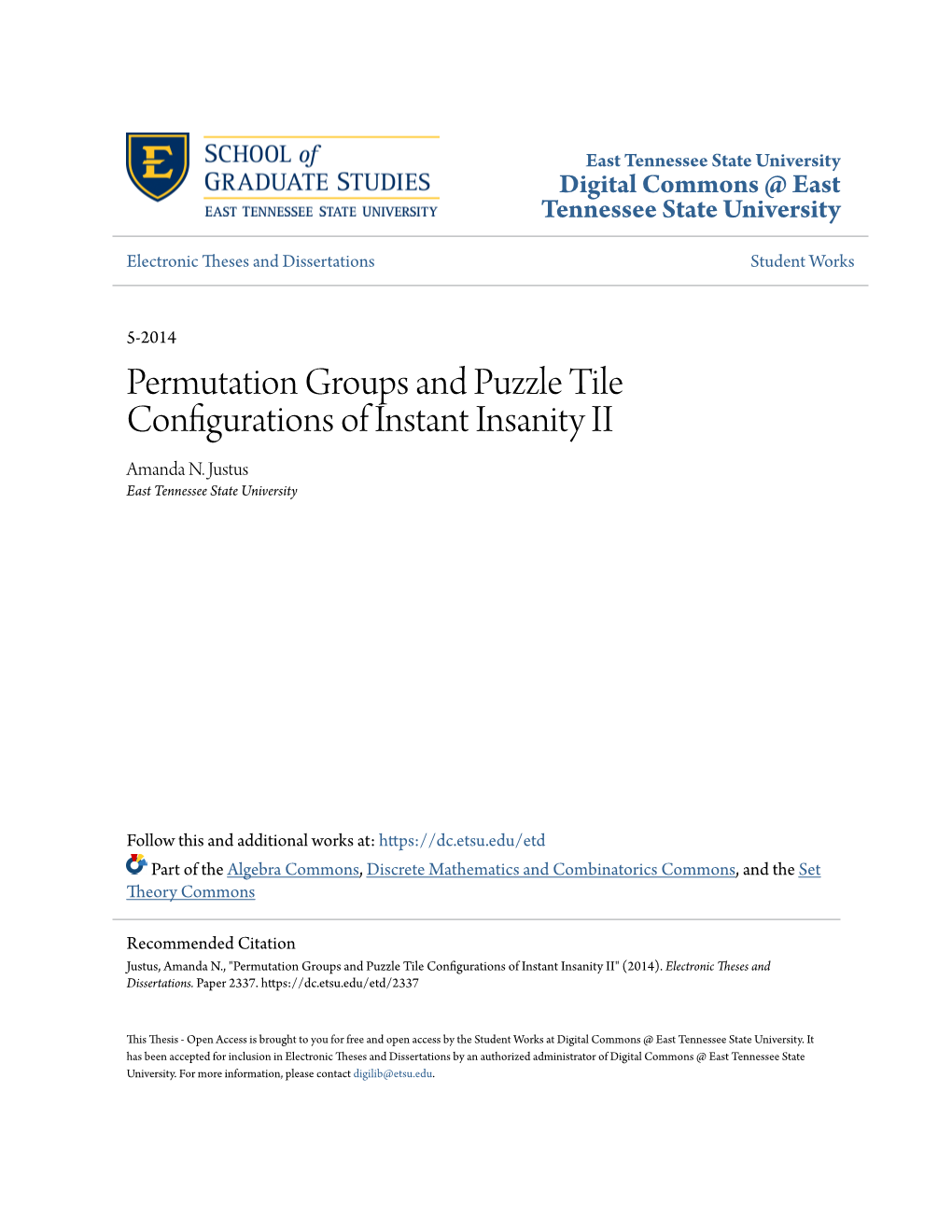 Permutation Groups and Puzzle Tile Configurations of Instant Insanity II Amanda N