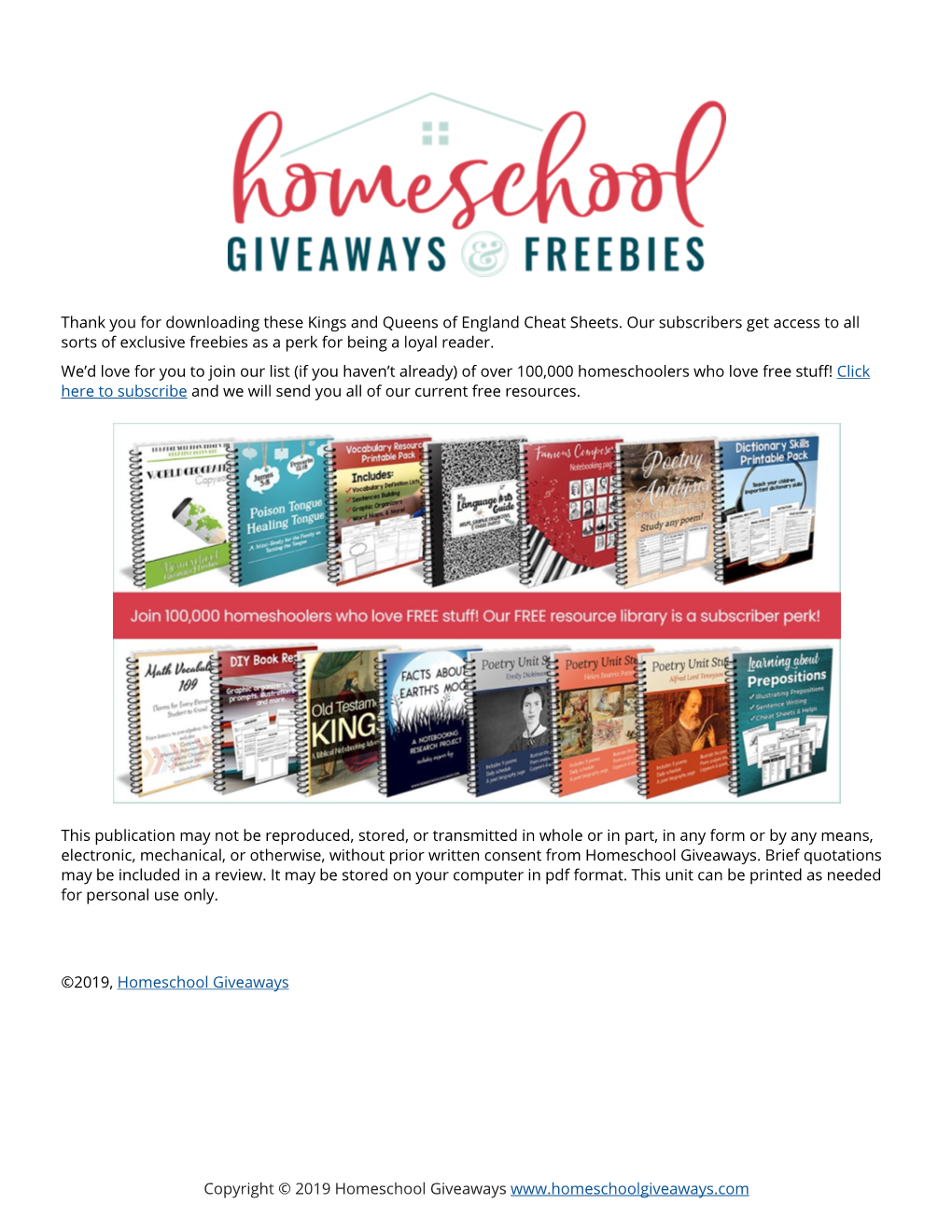 Copyright © 2019 Homeschool Giveaways Kings and Queens of England