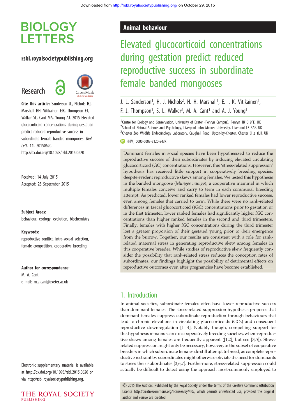 Biology Letters