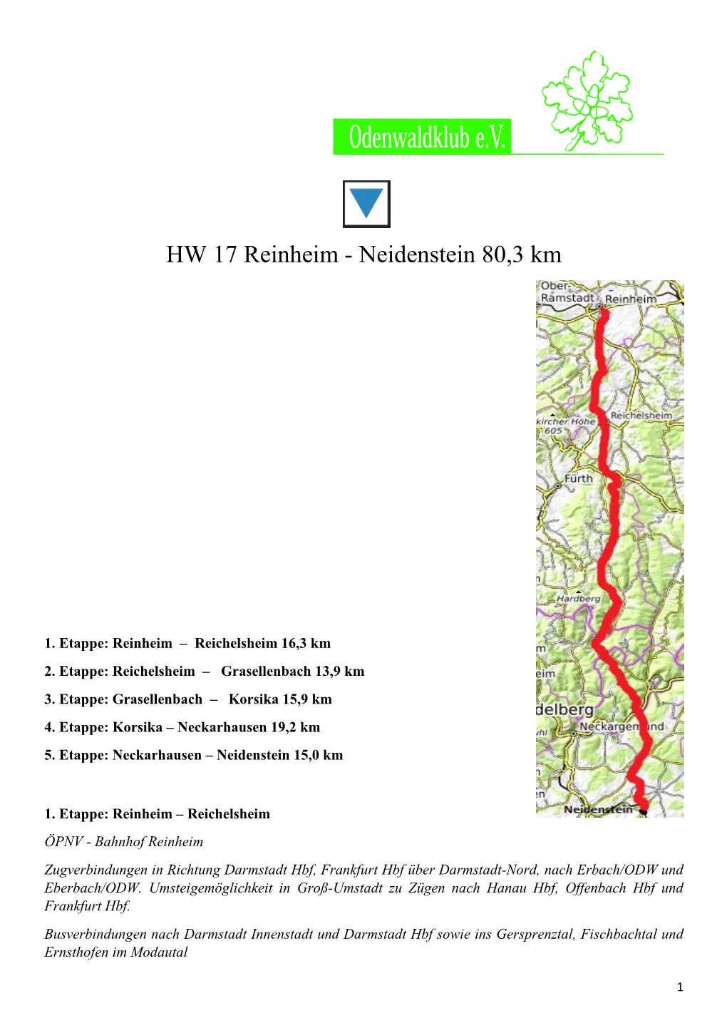 HW 17 Reinheim - Neidenstein 80,3 Km