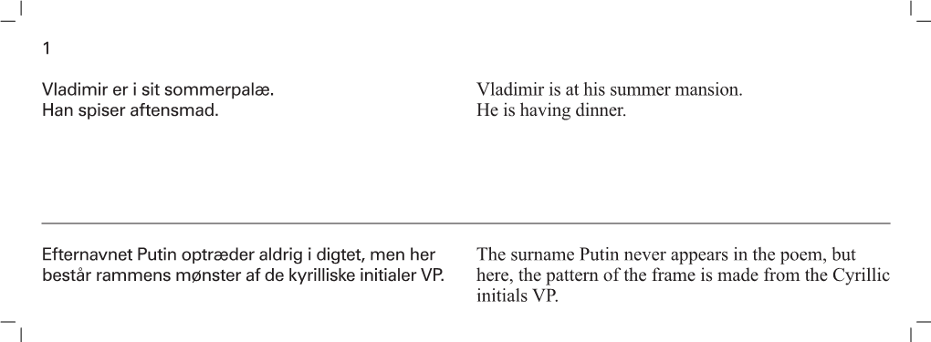 Vladimir Is at His Summer Mansion. He Is Having Dinner. the Surname