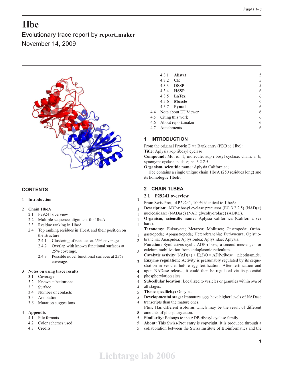 1Lbe Lichtarge Lab 2006