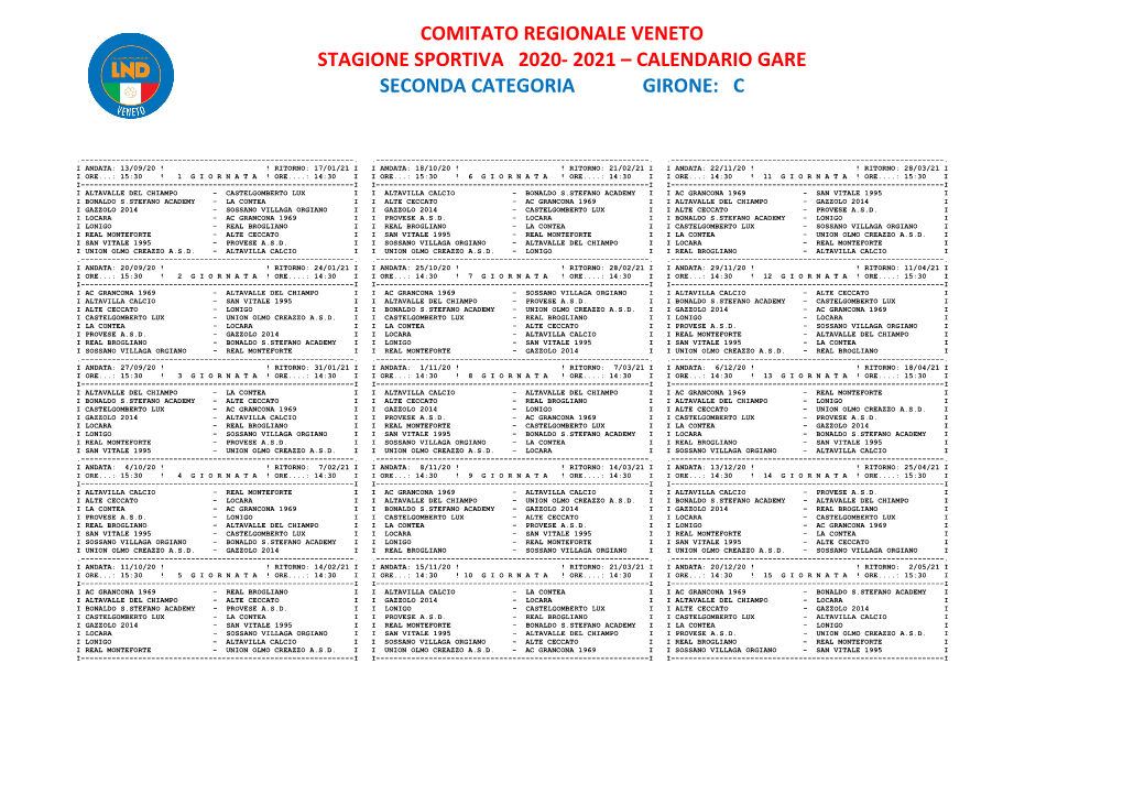 Seconda Categoria Girone C