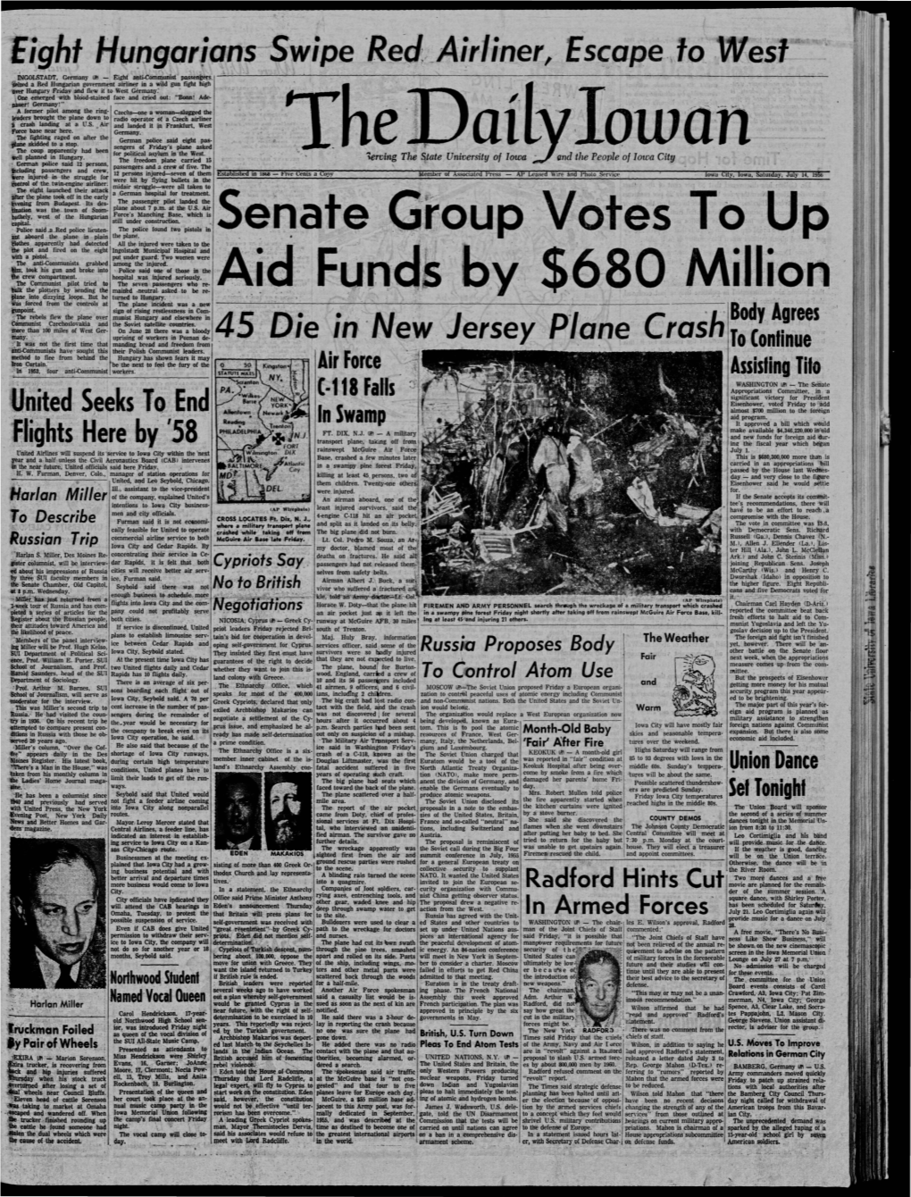 Daily Iowan (Iowa City, Iowa), 1956-07-14