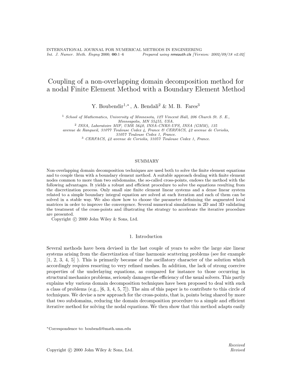 Coupling of a Non-Overlapping Domain Decomposition Method for a Nodal Finite Element Method with a Boundary Element Method