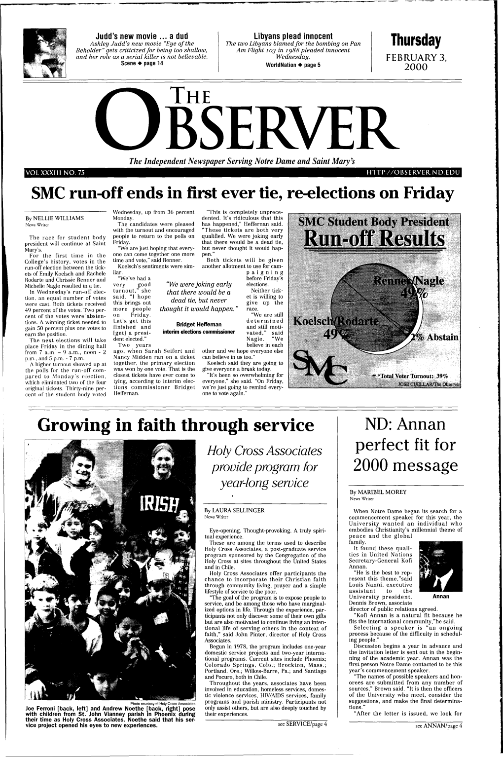 The Observer+ INSIDE Thursday, February 3, 2000