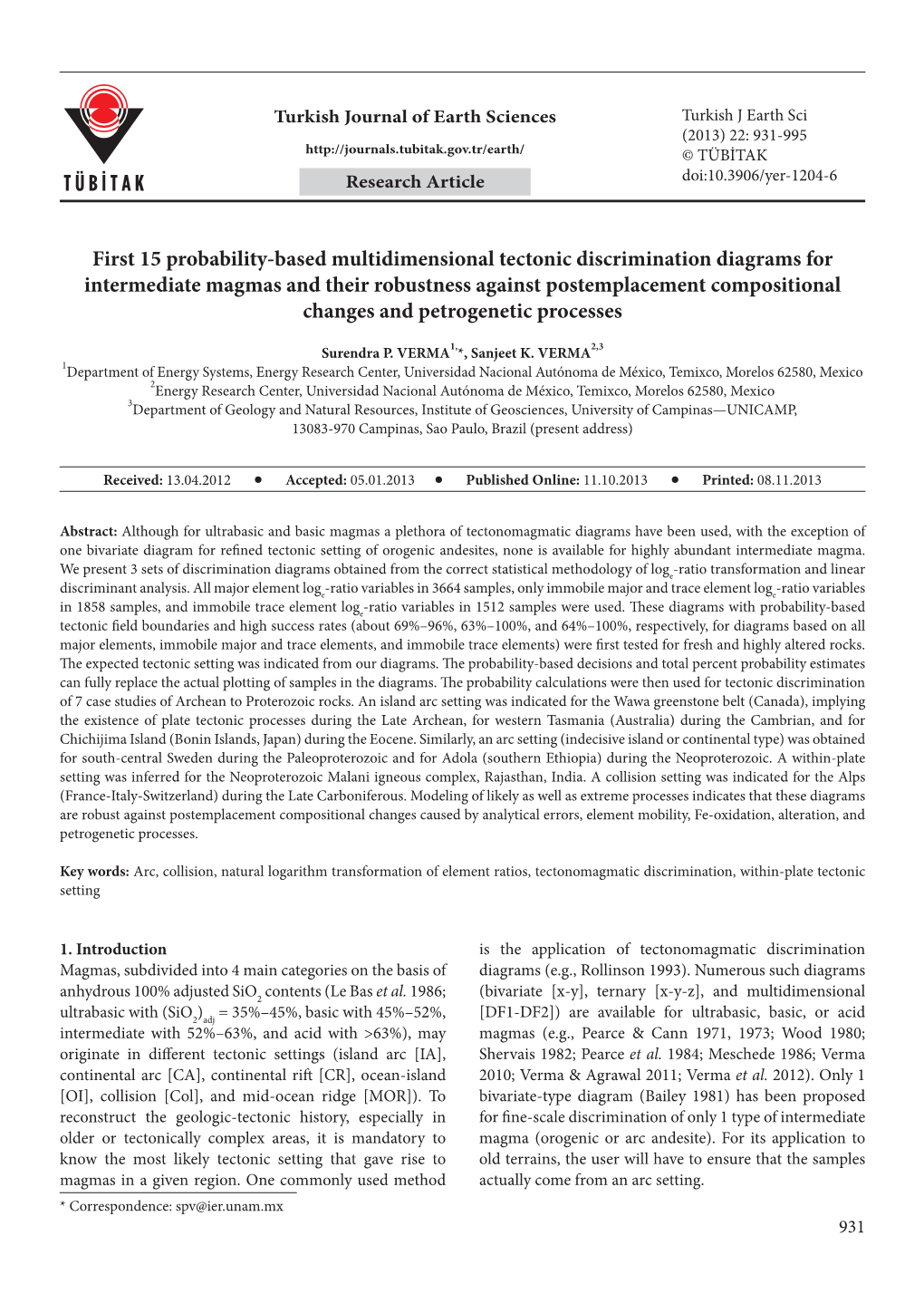 First 15 Probability-Based Multidimensional Tectonic