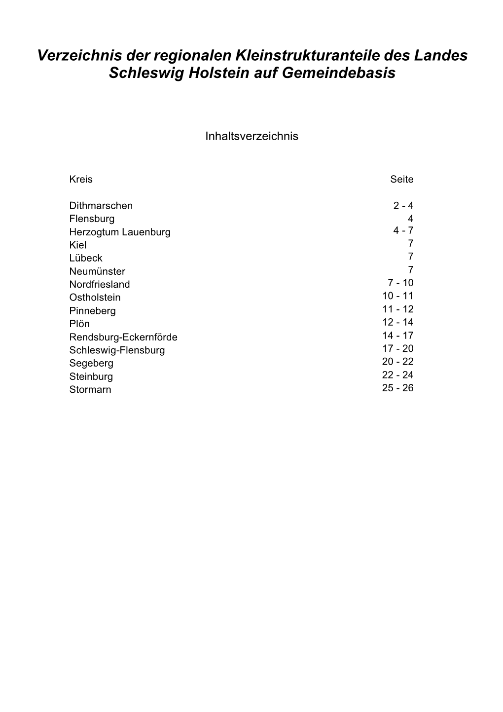 Schlewwig Holstein Verzeichnis Der Bundesländer