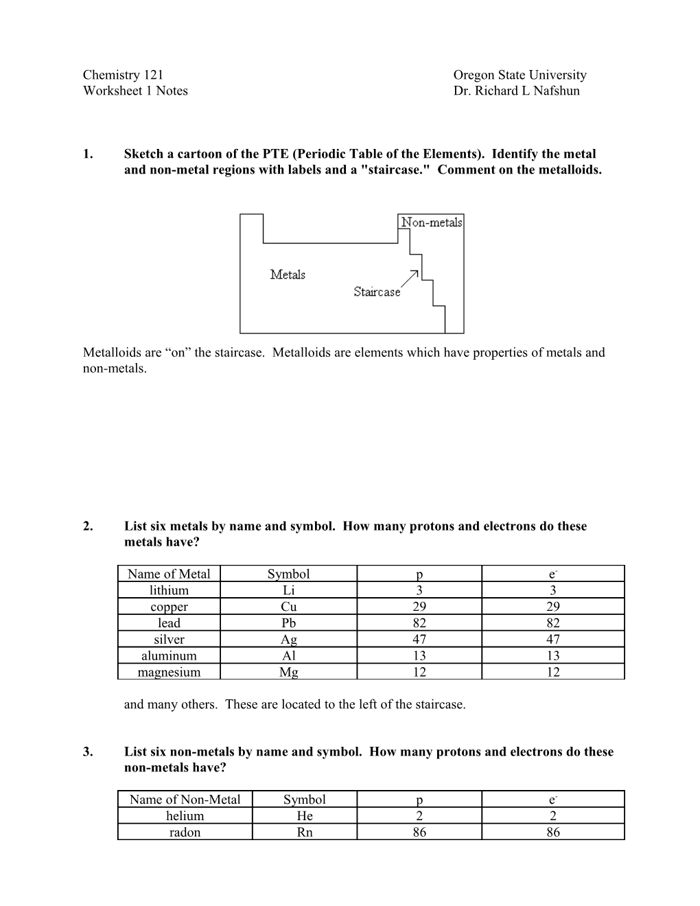 Chemistry 121 Oregon State University s1