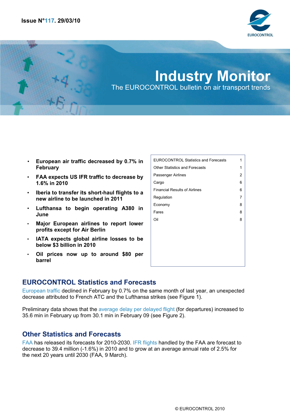 Industry Monitor the EUROCONTROL Bulletin on Air Transport Trends