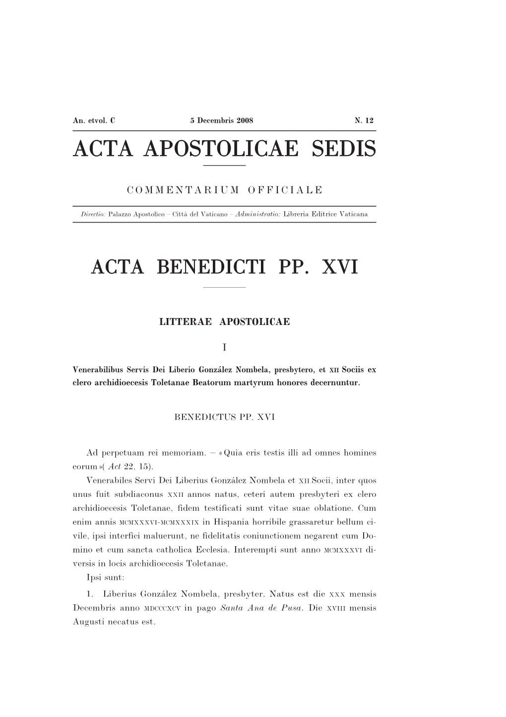 Acta Apostolicae Sedis