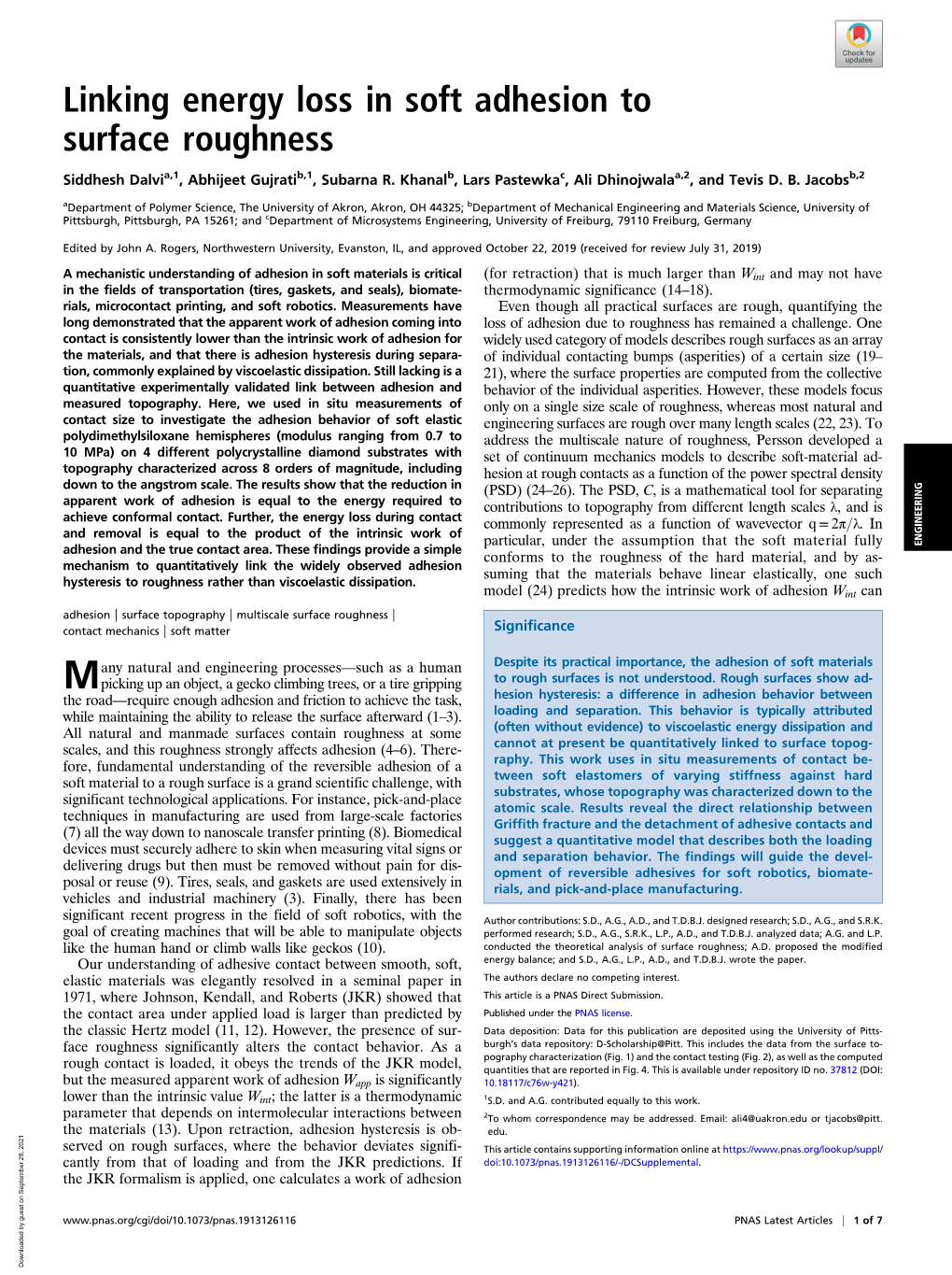 Linking Energy Loss in Soft Adhesion to Surface Roughness