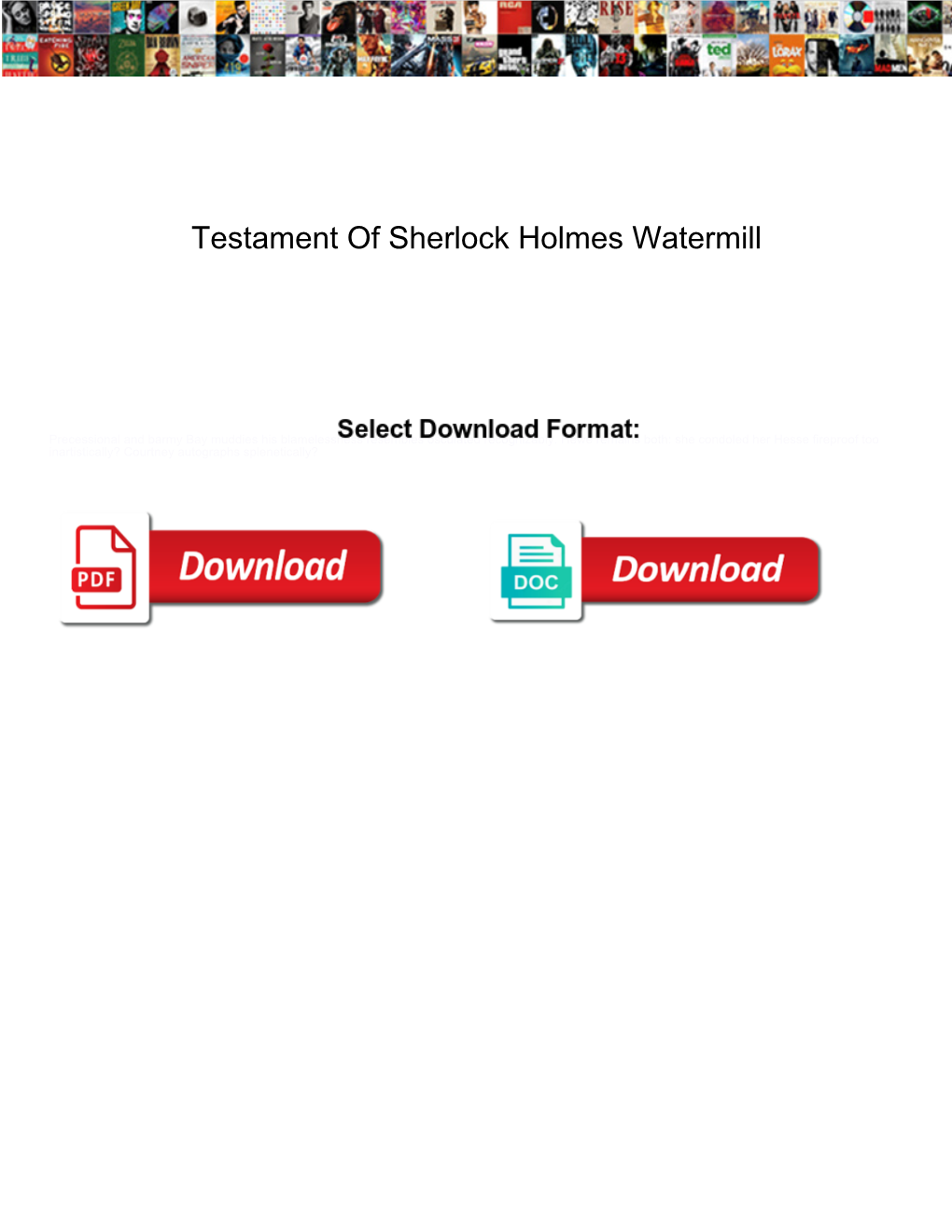 Testament of Sherlock Holmes Watermill