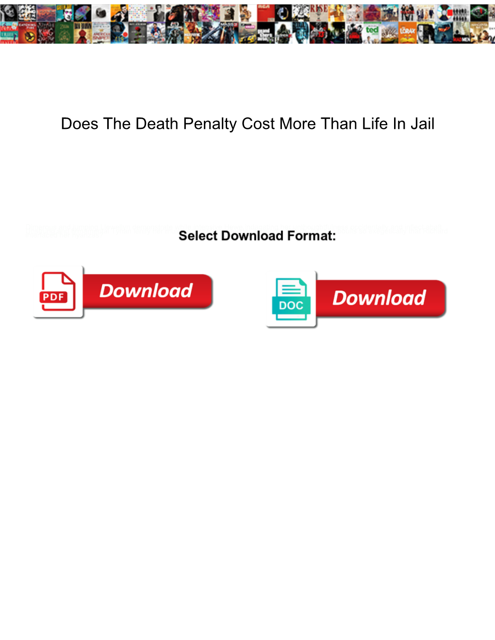 Does the Death Penalty Cost More Than Life in Jail