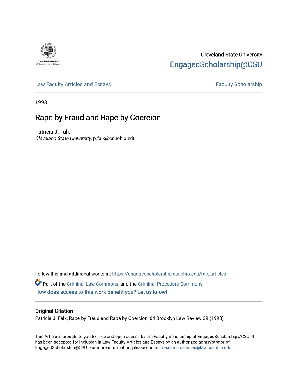 Rape by Fraud and Rape by Coercion