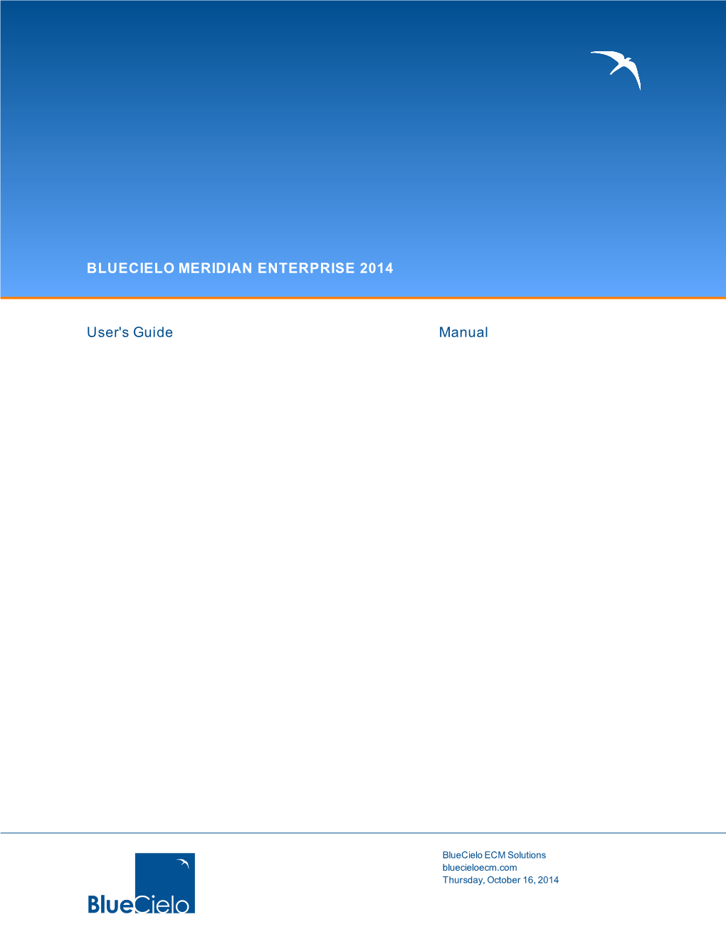 Bluecielo Meridian Enterprise 2014 User's Guide