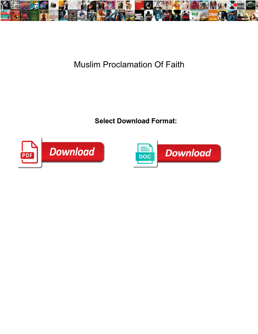 Muslim Proclamation of Faith