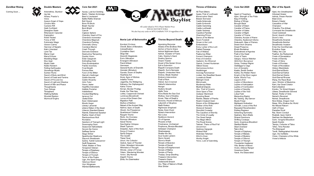 Mtg Buy List