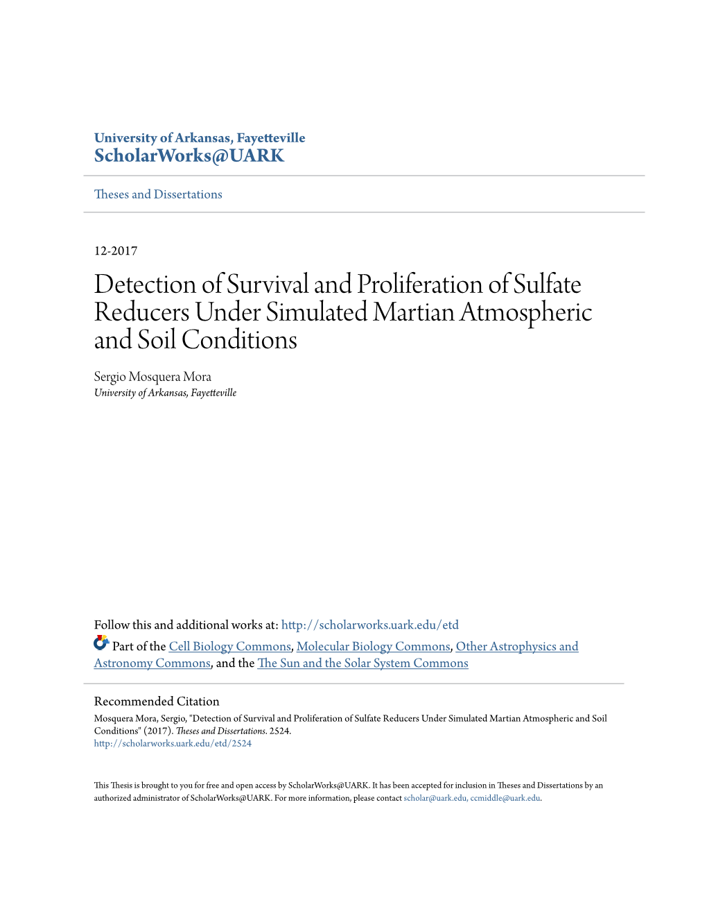 Detection of Survival and Proliferation of Sulfate Reducers Under
