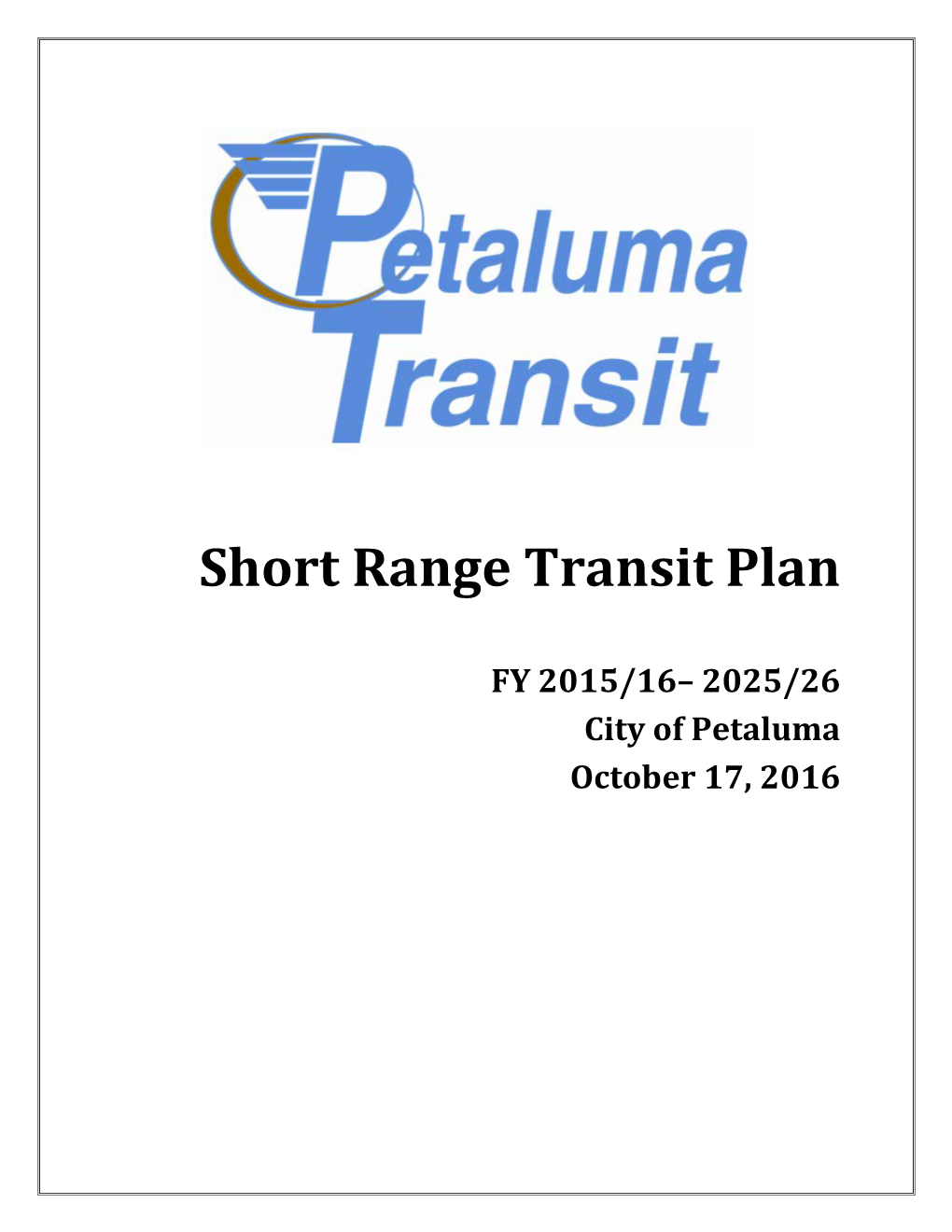 Short Range Transit Plan