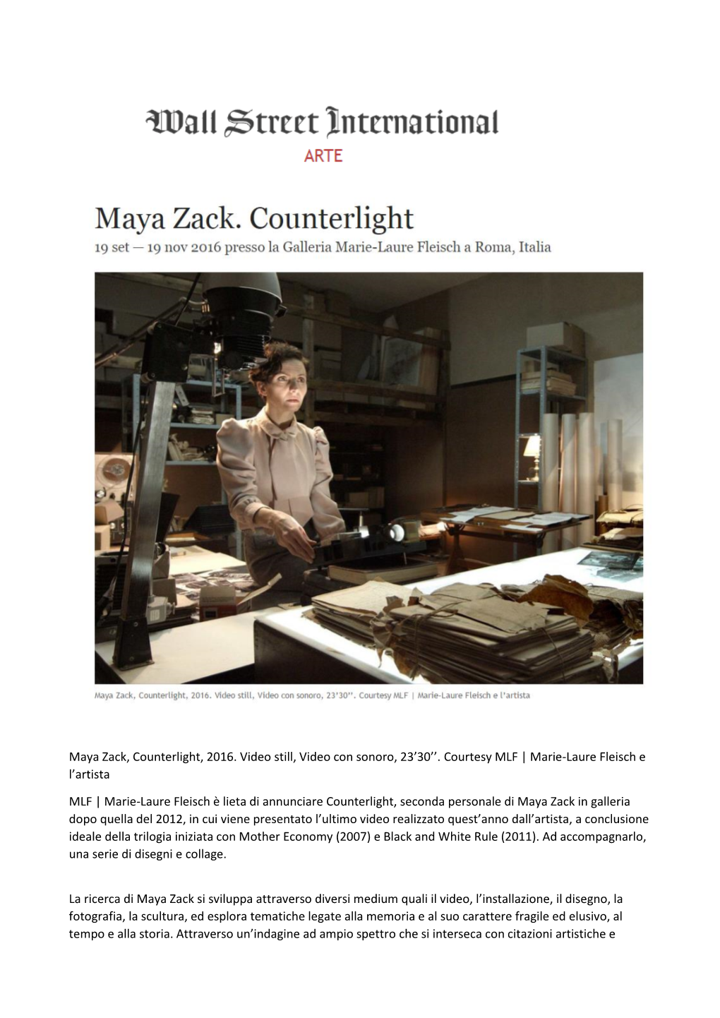 Maya Zack, Counterlight, 2016. Video Still, Video Con Sonoro, 23'30