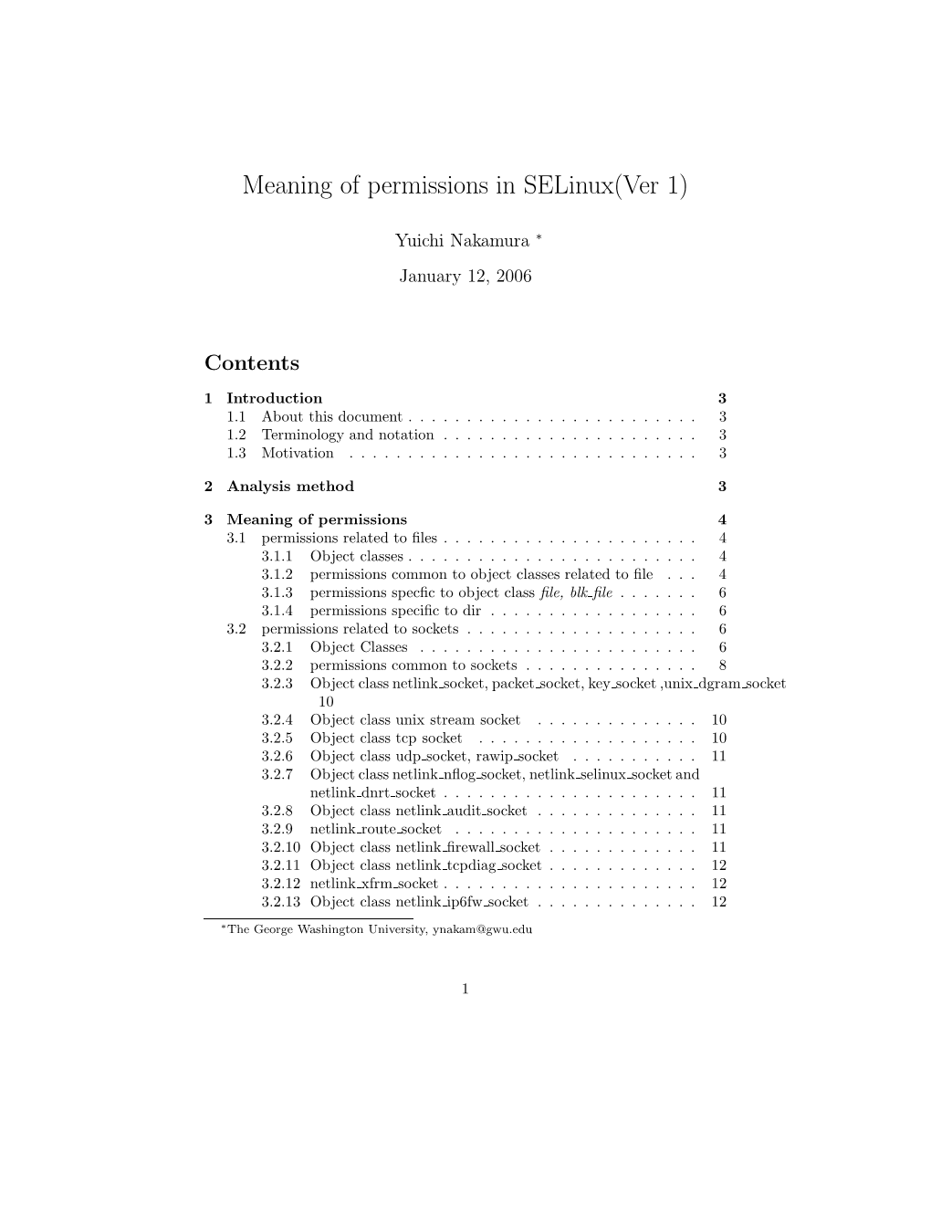 Meaning of Permissions in Selinux(Ver 1)