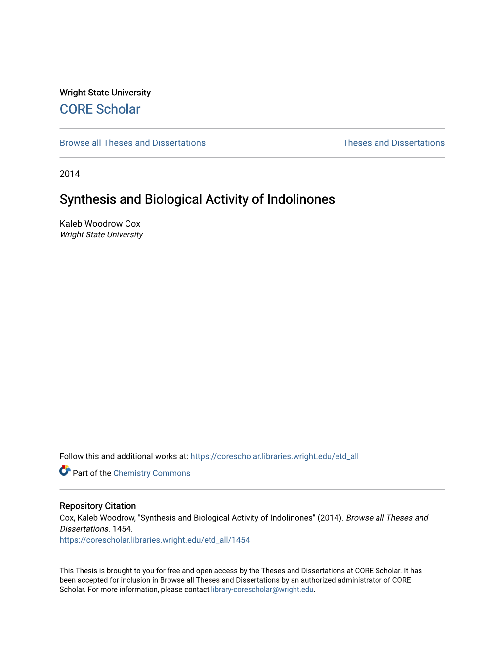 Synthesis and Biological Activity of Indolinones