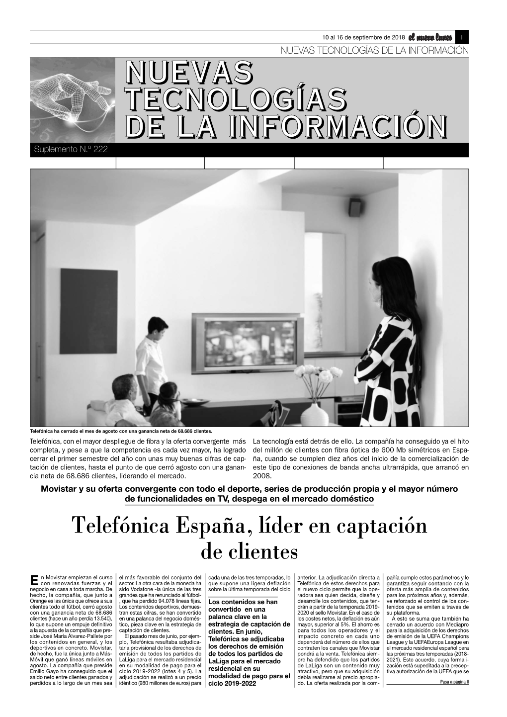 NUEVAS TECNOLOGÍAS DE LA INFORMACIÓN NNUUEEVVAASS TTEECCNNOOLLOOGGÍÍAASS DDEE LLAA IINNFFOORRMMAACCIIÓÓNN Suplemento N.º 222