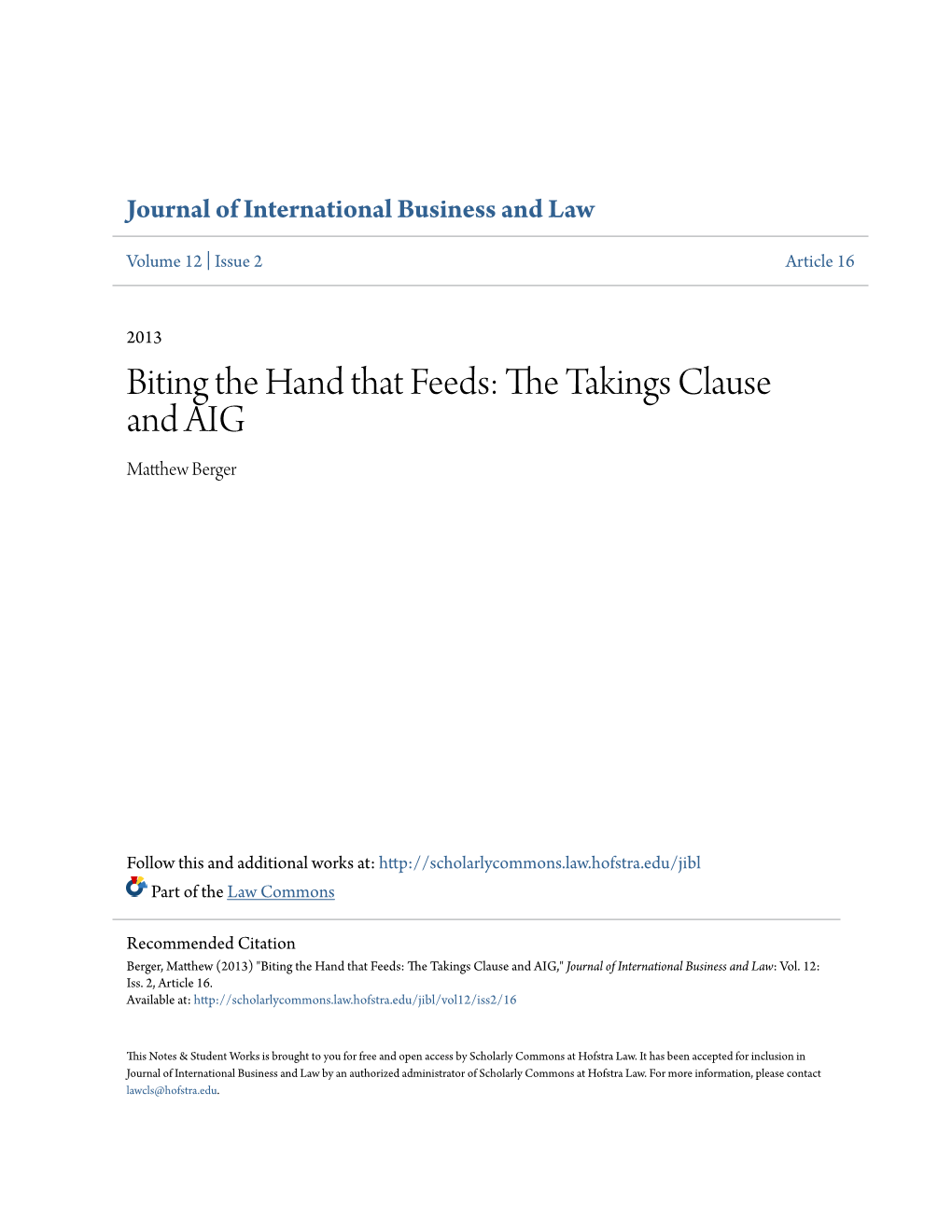 The Takings Clause and AIG