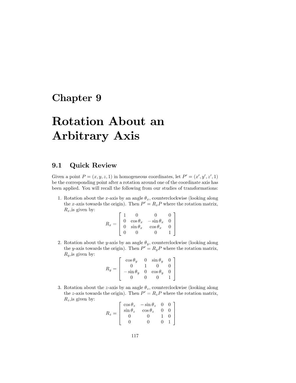 Rotation About an Arbitrary Axis