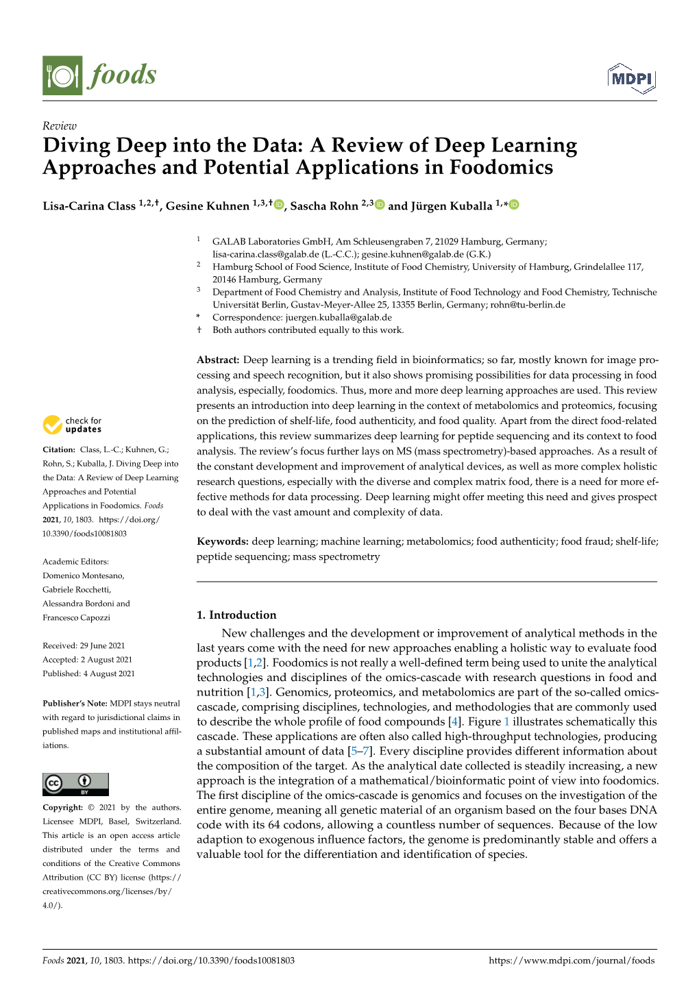 A Review of Deep Learning Approaches and Potential Applications in Foodomics