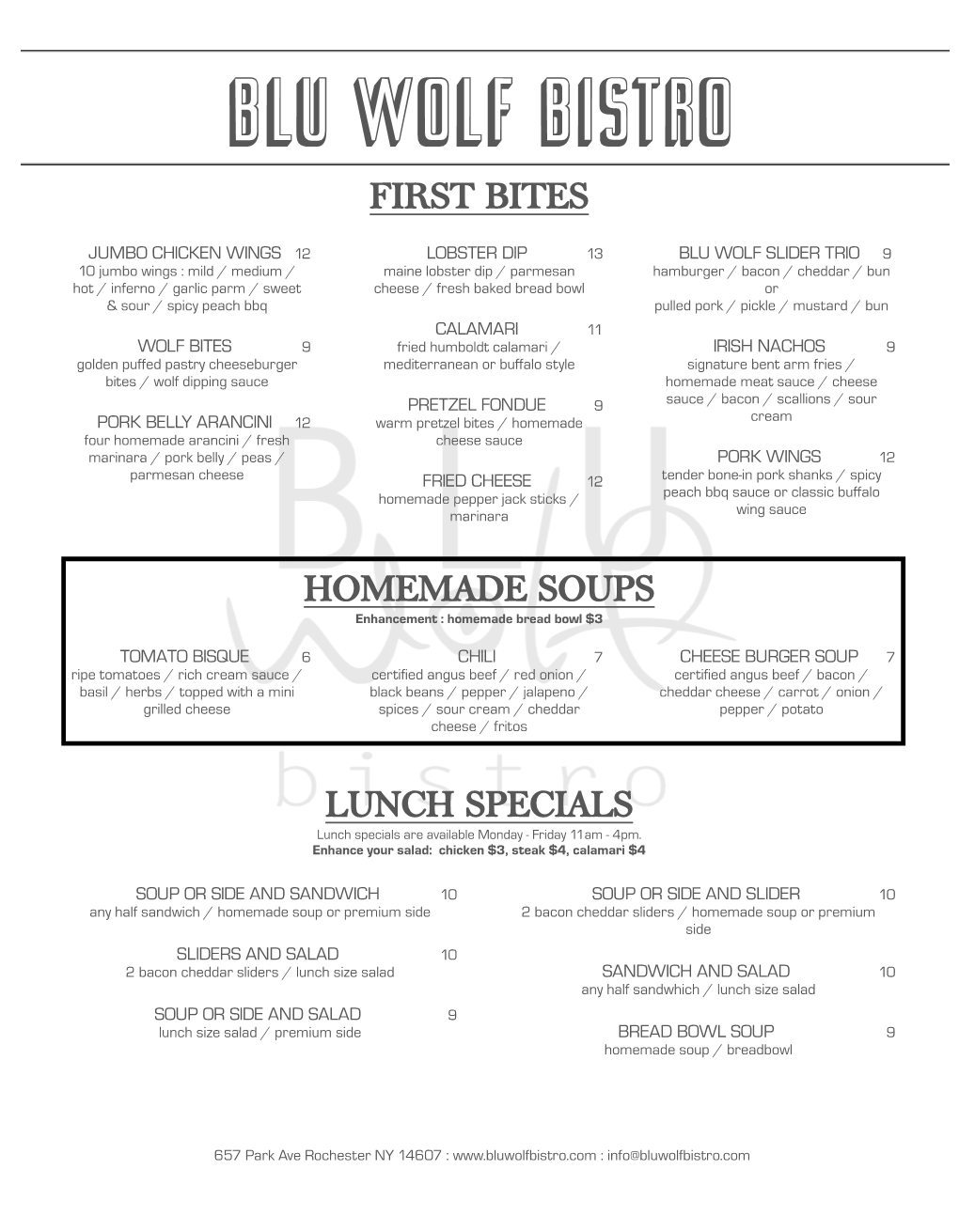 LUNCH SPECIALS Lunch Specials Are Available Monday - Friday 11Am - 4Pm