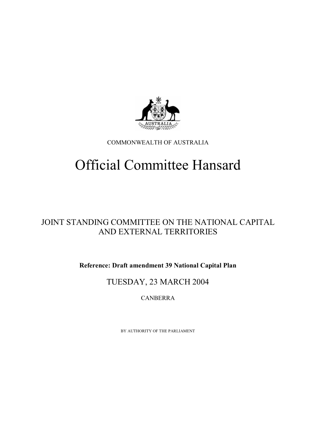 Official Committee Hansard