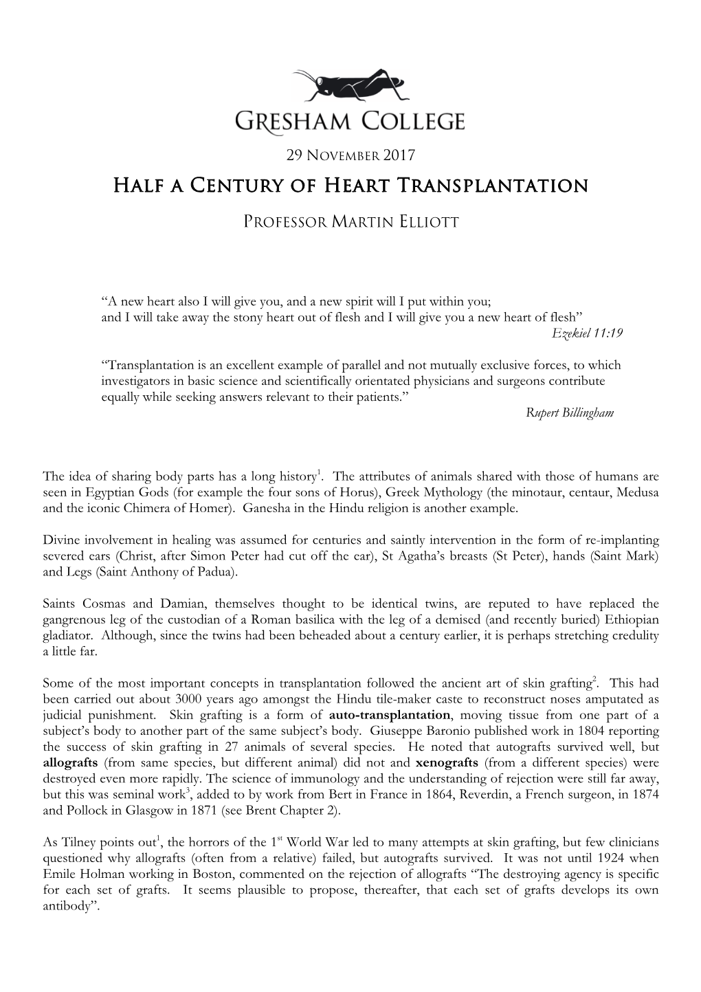 Half a Century of Heart Transplantation