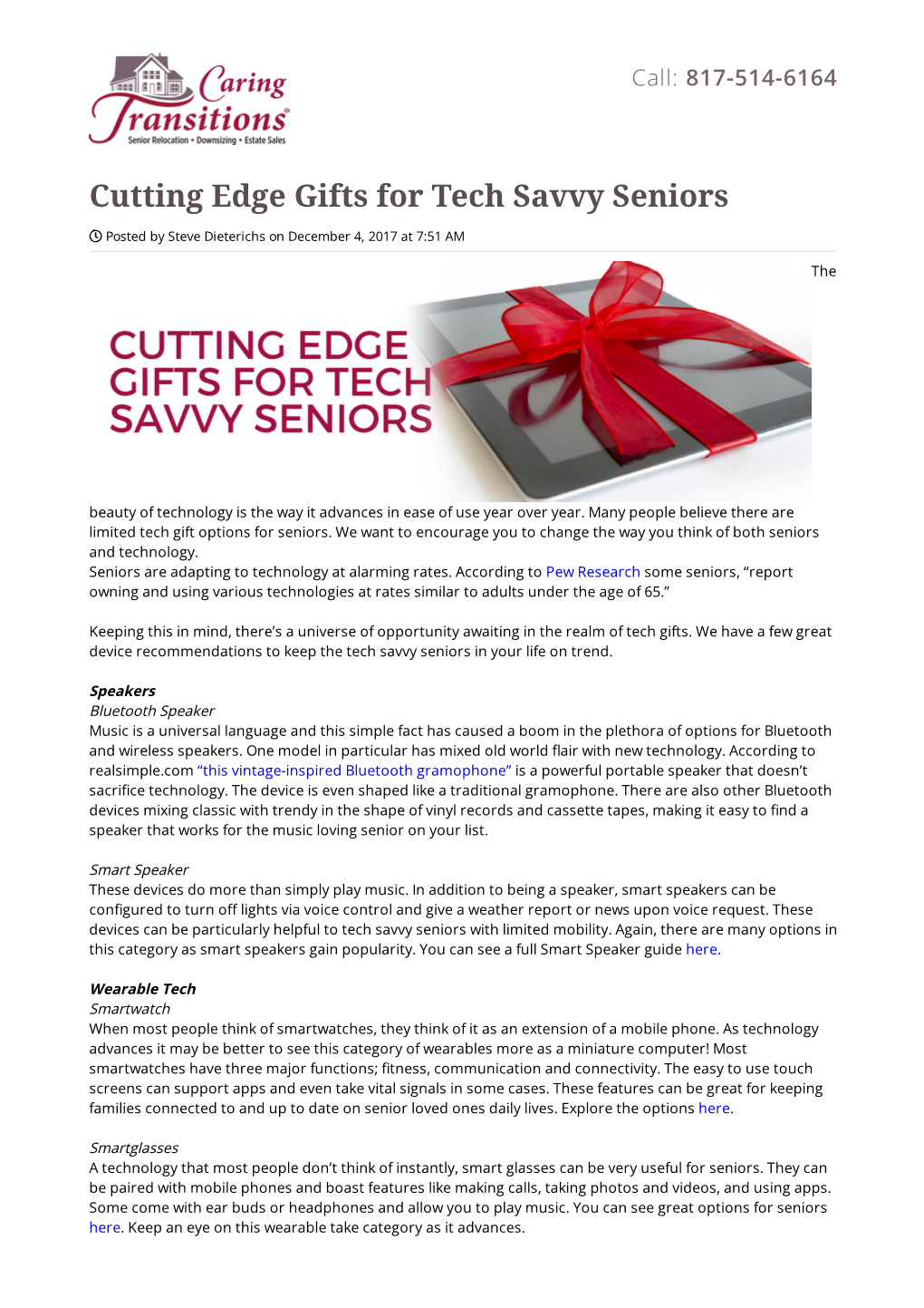 Cutting Edge Gifts for Tech Savvy Seniors