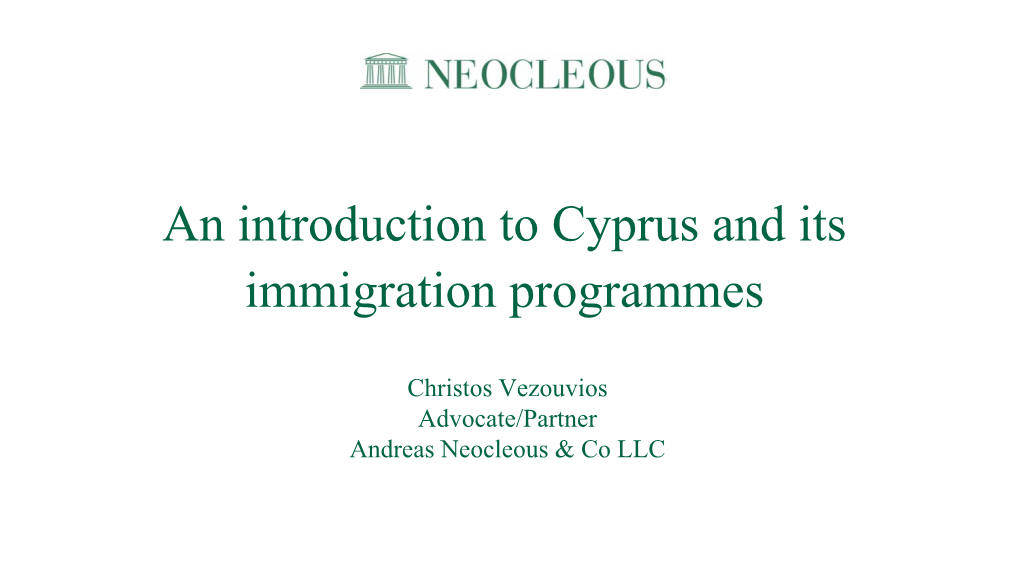 Cyprus's Economic Citizenship and Residency Programmes