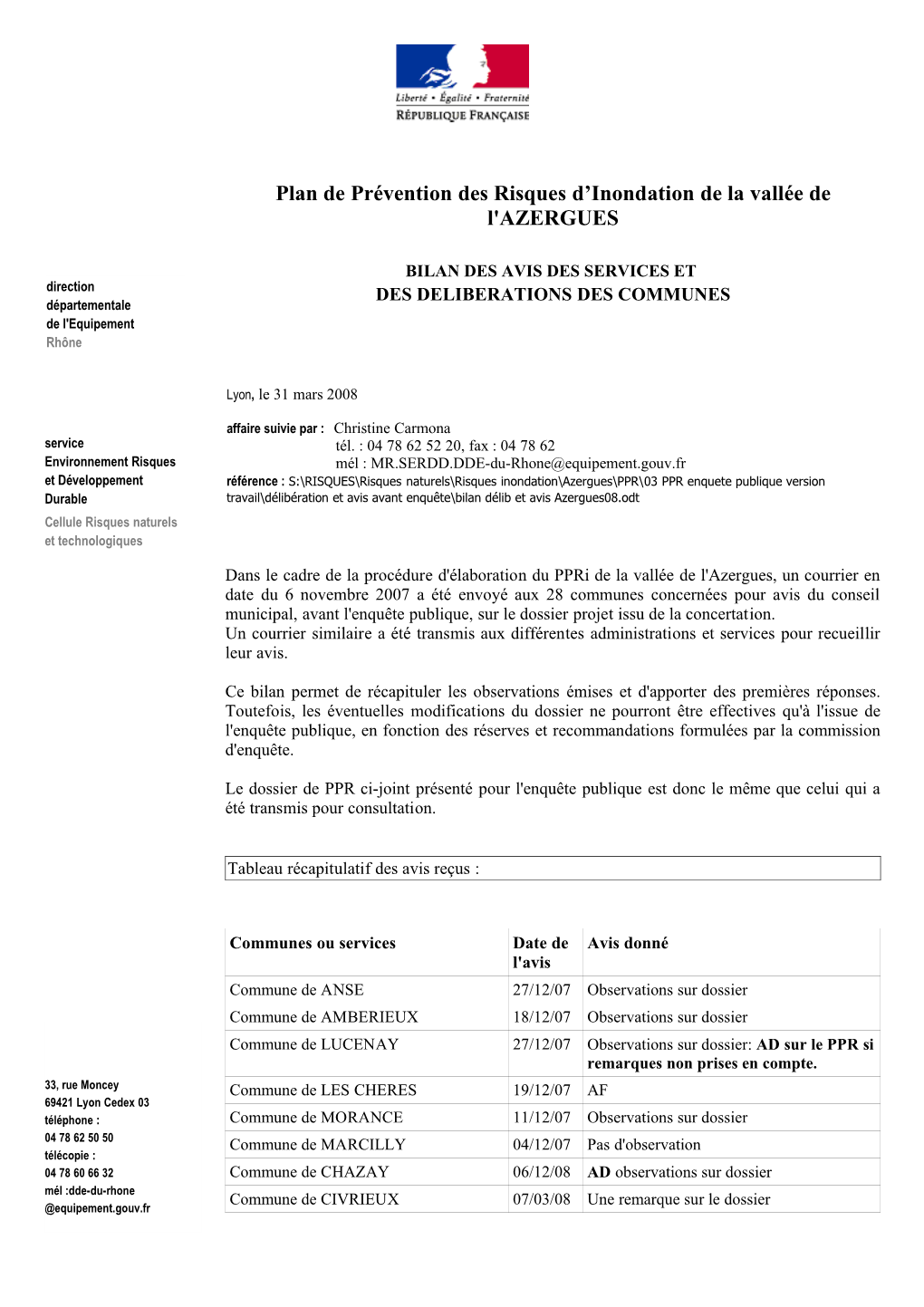 Plan De Prévention Des Risques D'inondation De La Vallée De L