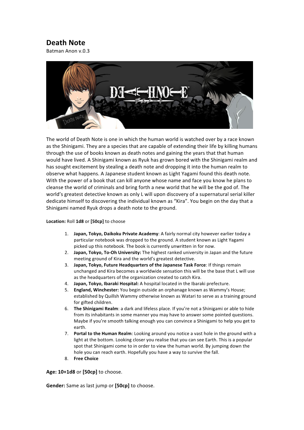 Death Note Batman Anon V.0.3