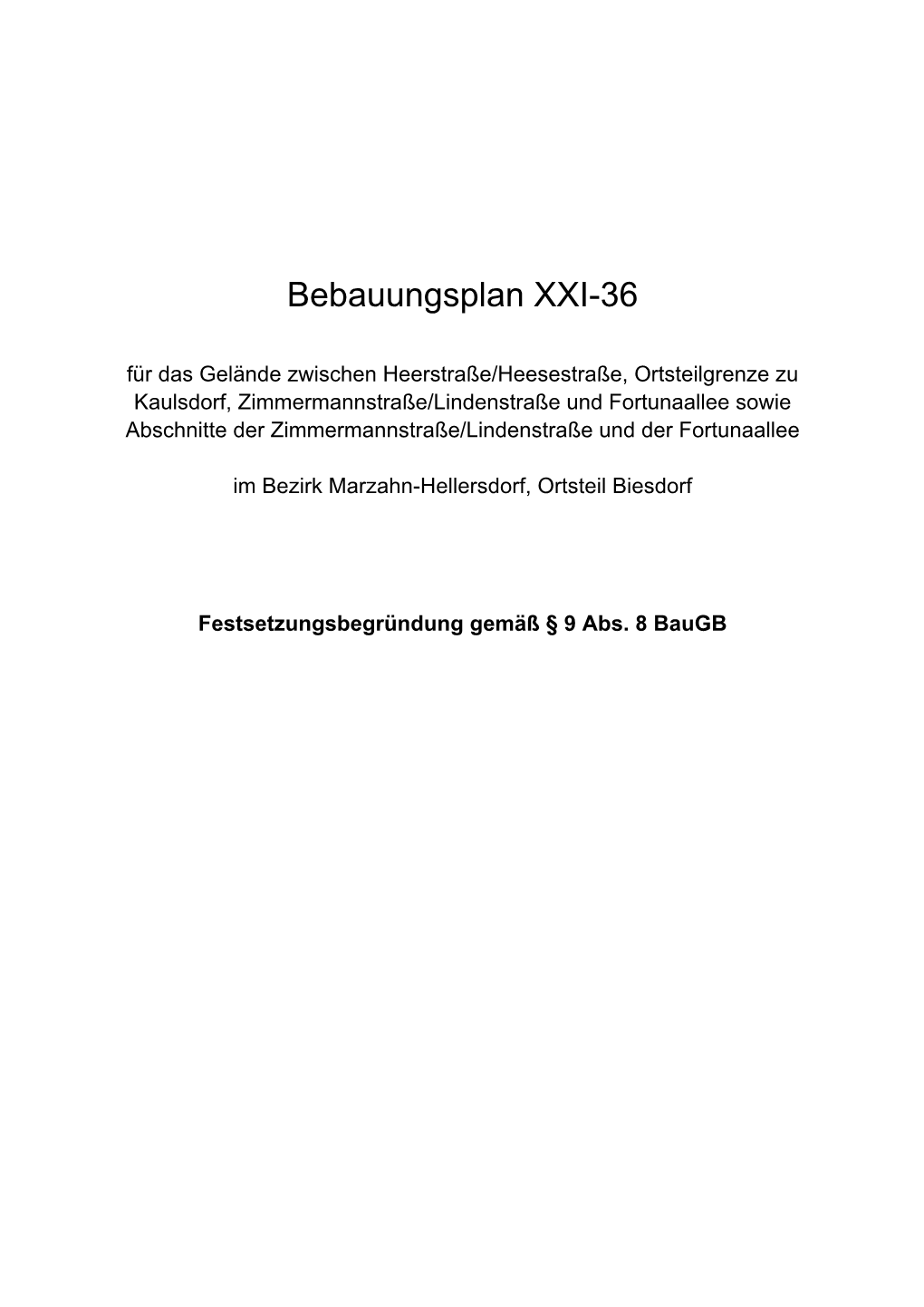 Bebauungsplan XXI-36