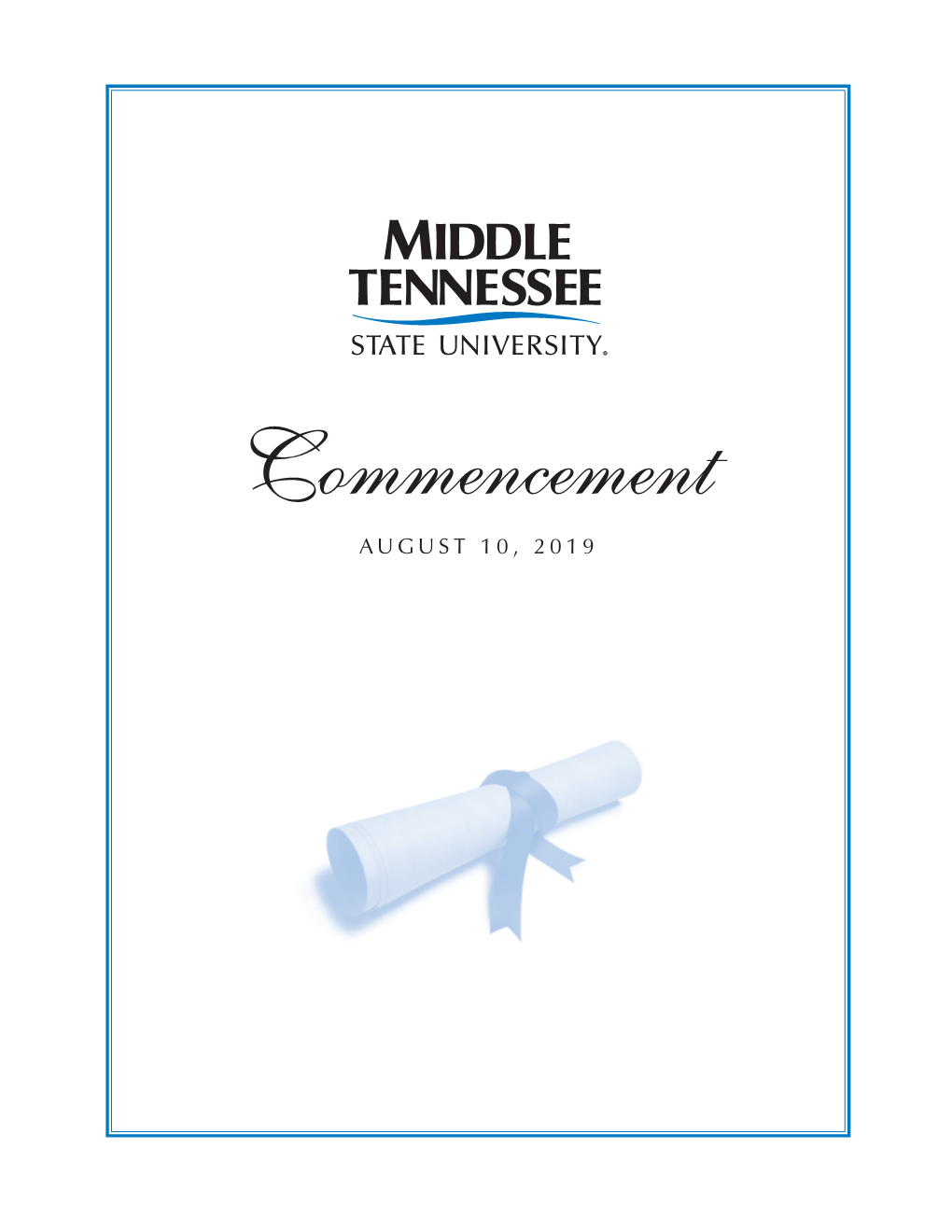 MTSU Summer 2019 Commencement Program