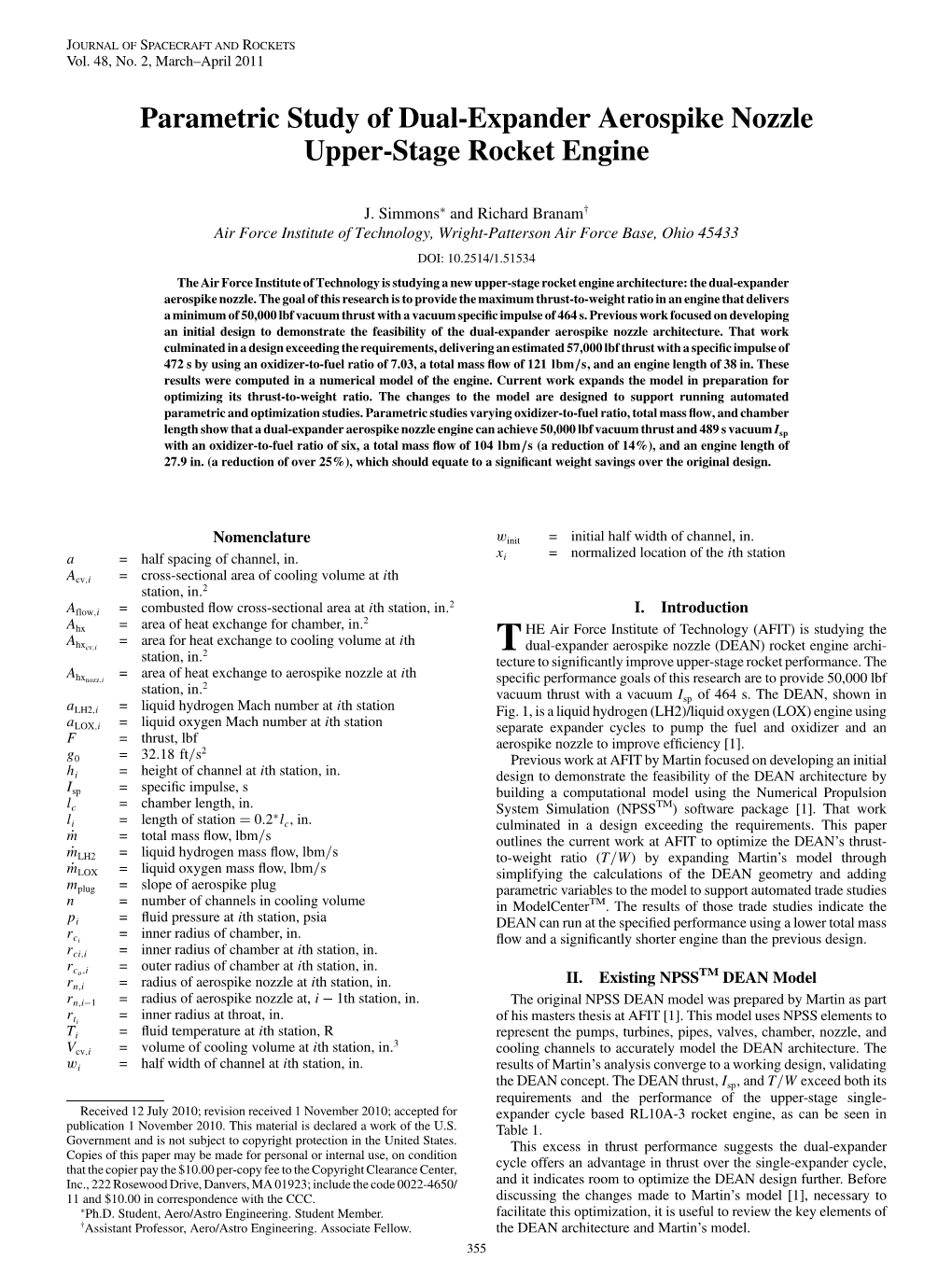 Parametric Study of Dual-Expander Aerospike Nozzle Upper-Stage Rocket Engine