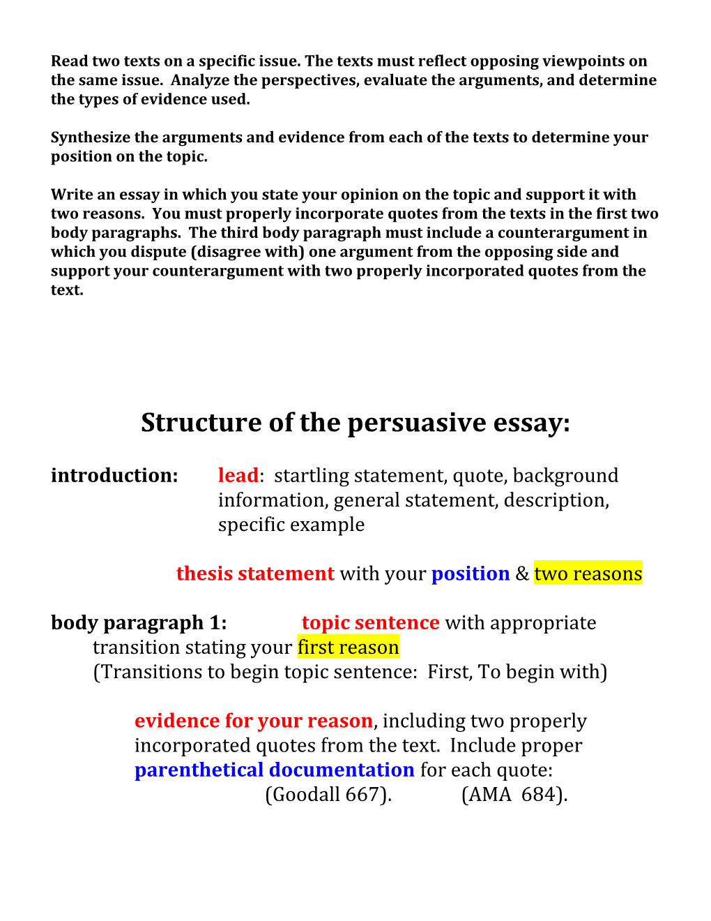 Read Two Texts on a Specific Issue. the Texts Must Reflect Opposing Viewpoints on The