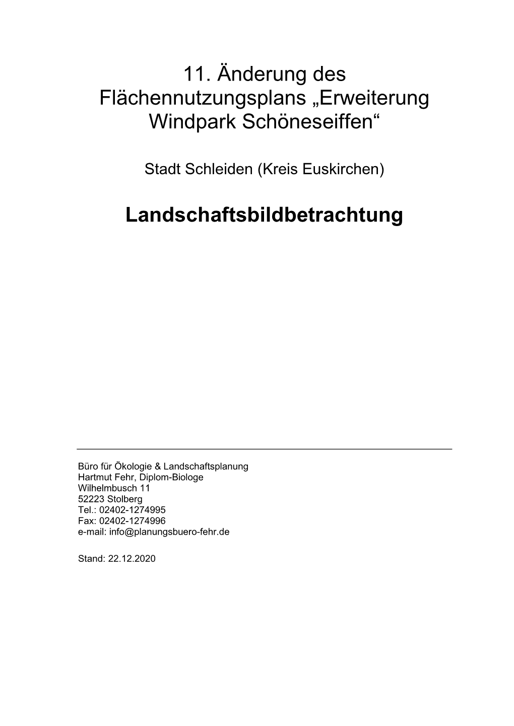 Landschaftsbildbetrachtung 11. FNP-Änderung