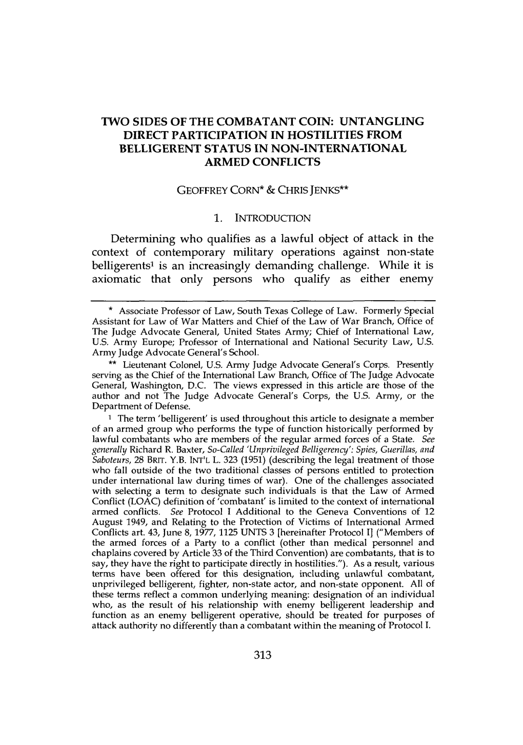 Two Sides of the Combatant Coin: Untangling Direct Participation in Hostilities from Belligerent Status in Non-International Armed Conflicts