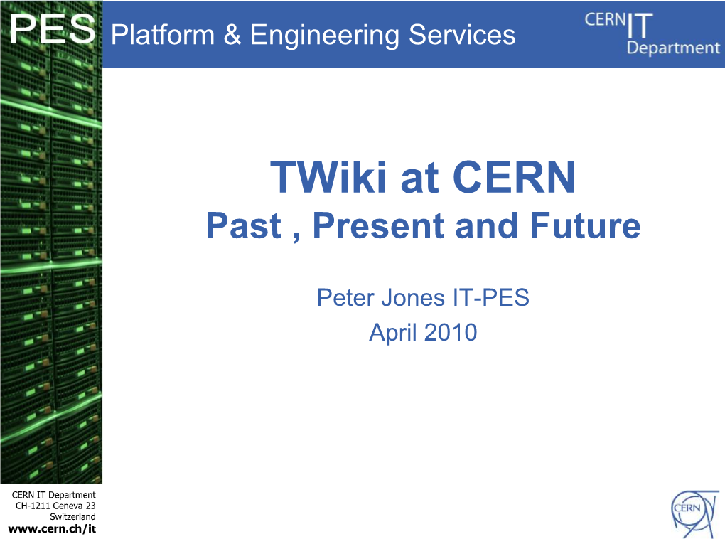 PES Twiki at CERN