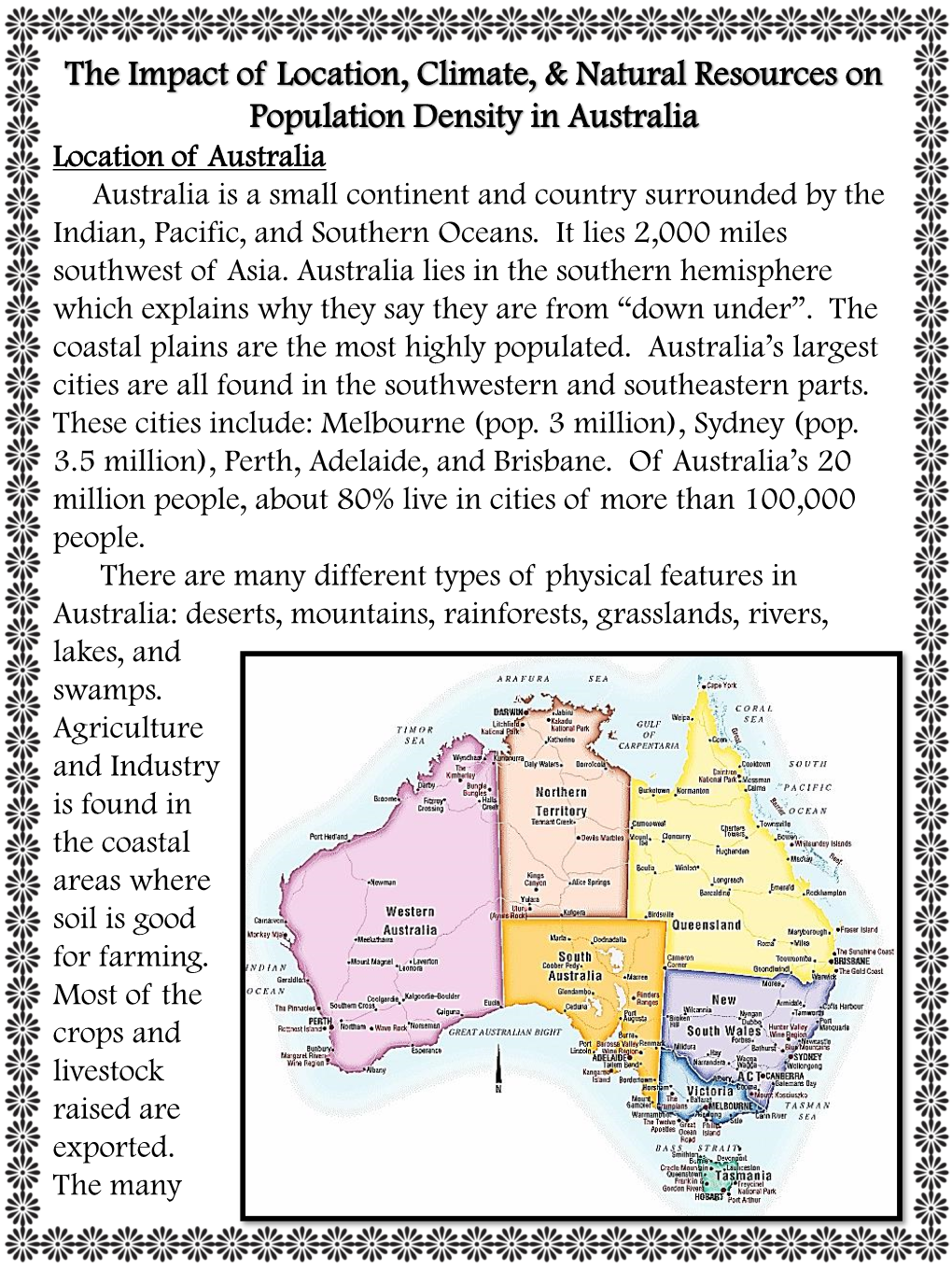 The Impact of Location, Climate, & Natural Resources on Population